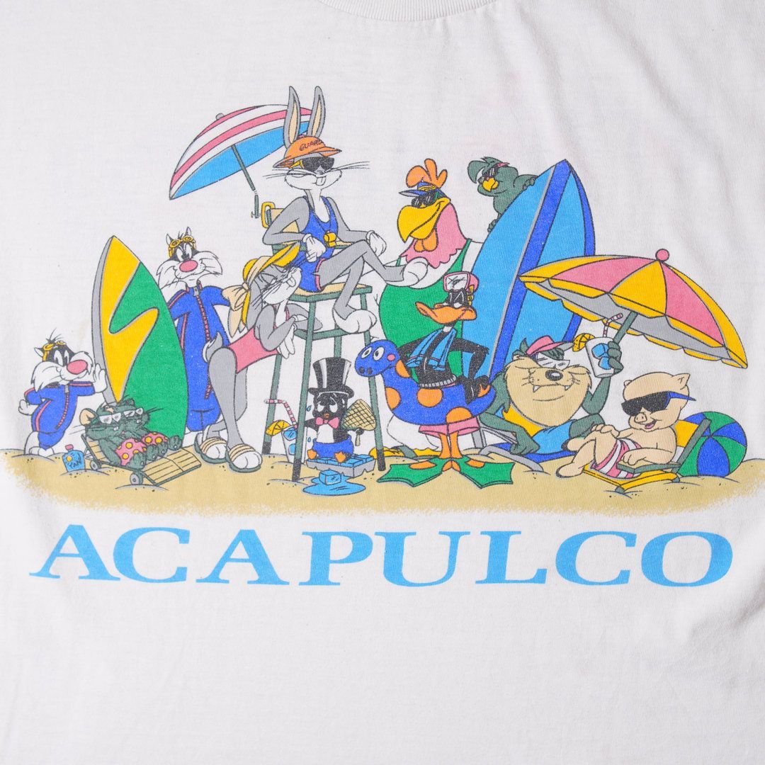 90s ルーニーテューンズ Looney Tunes Tシャツ L ホワイト