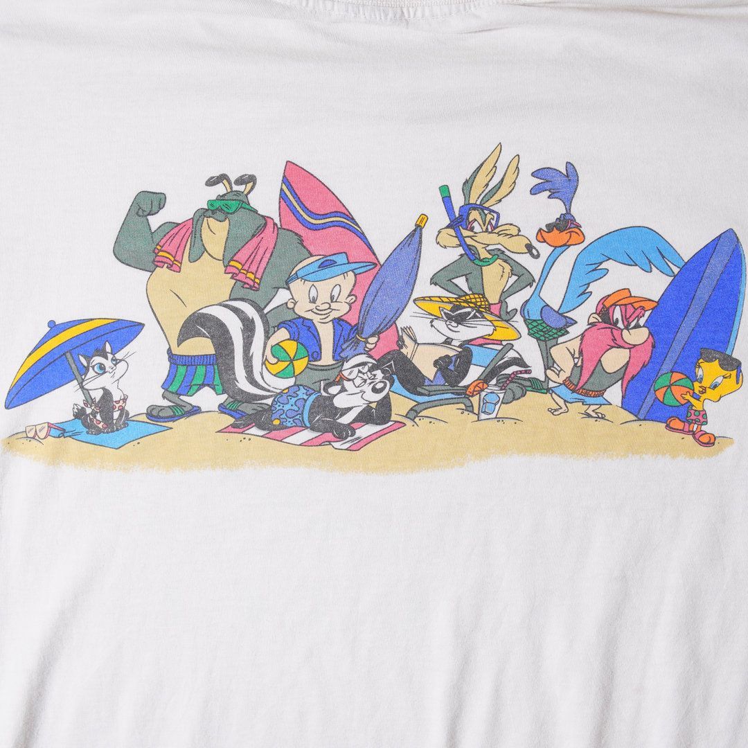 90s ルーニーテューンズ Looney Tunes Tシャツ L ホワイト