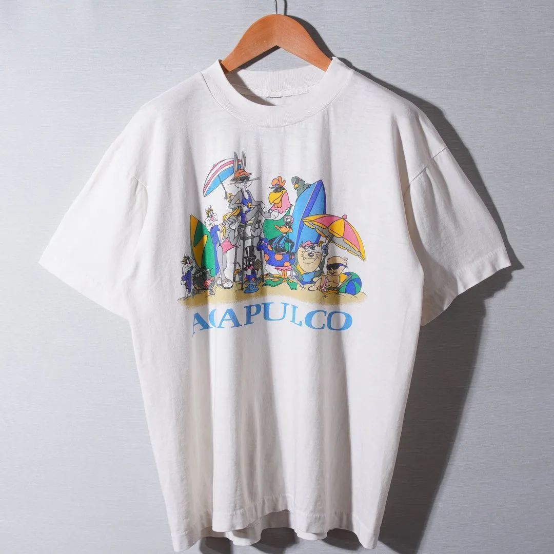 90s ルーニーテューンズ Looney Tunes Tシャツ L ホワイト