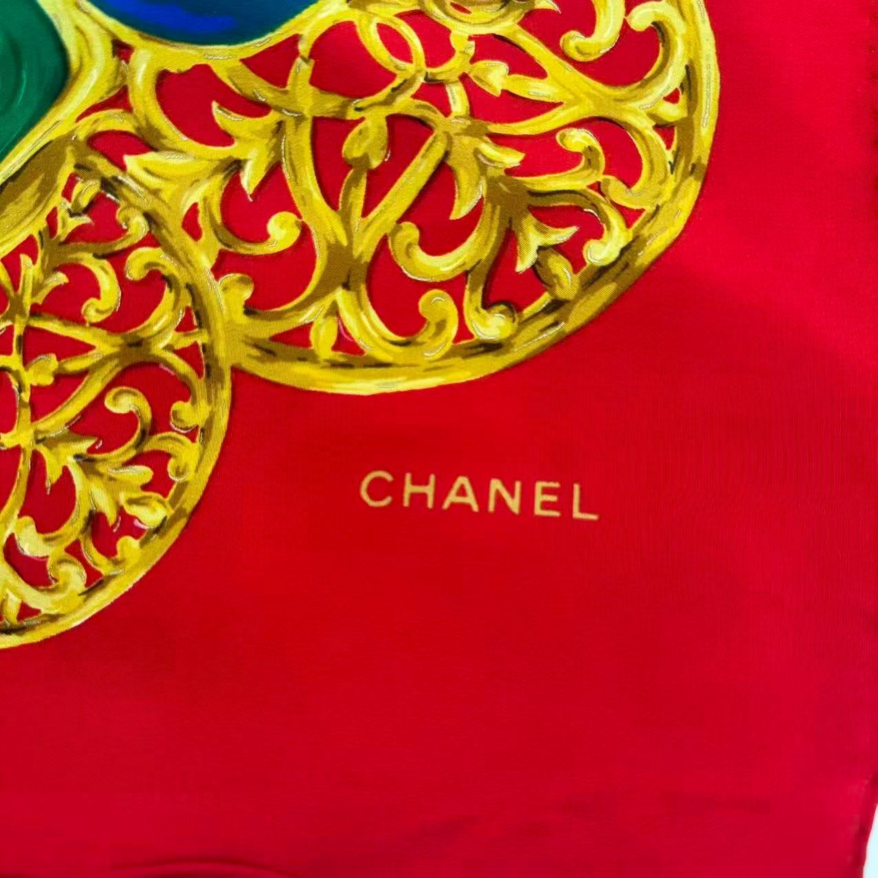 極美品 CHANEL シャネル スカーフ 大判 シルク グリポア アクセサリー