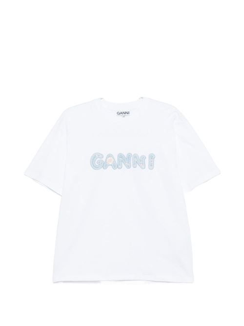 GANNI ロゴコットンTシャツ 送料無料