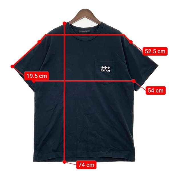 TATRAS タトラス Tシャツ 半袖 バックロゴ 胸ポケット 丸首 シンプル