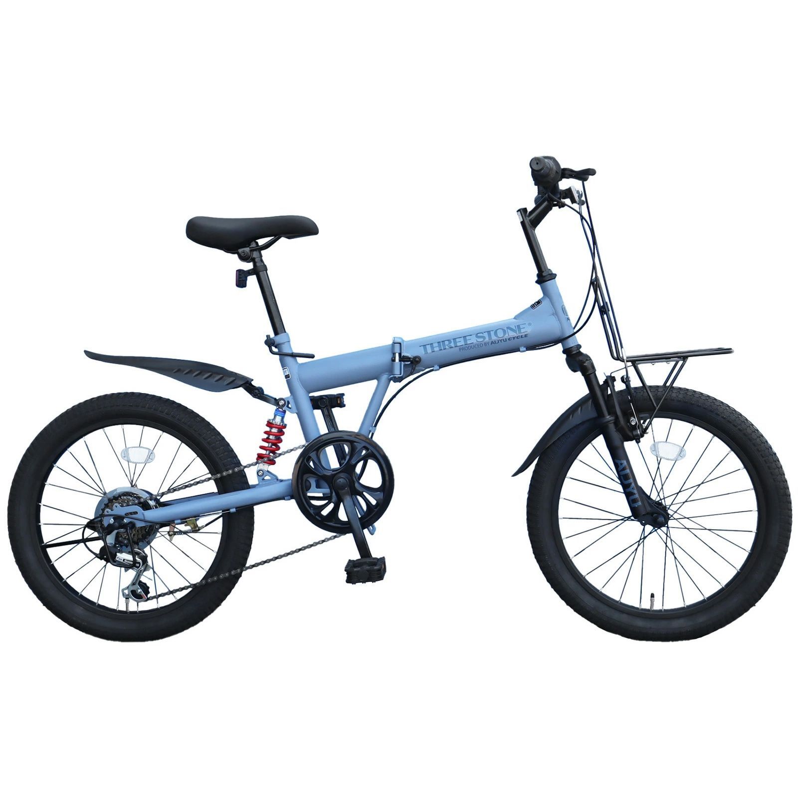 【訳あり】現状渡し・アウトレット セミファットバイク 折りたたみ自転車 20インチ[EB200] シマノ社製外装6段ギア フルサス 前キャリア ペダル 片足スタンド 反射板 ベル 付き ファットバイク×MTB［mc-ol088_EB200］