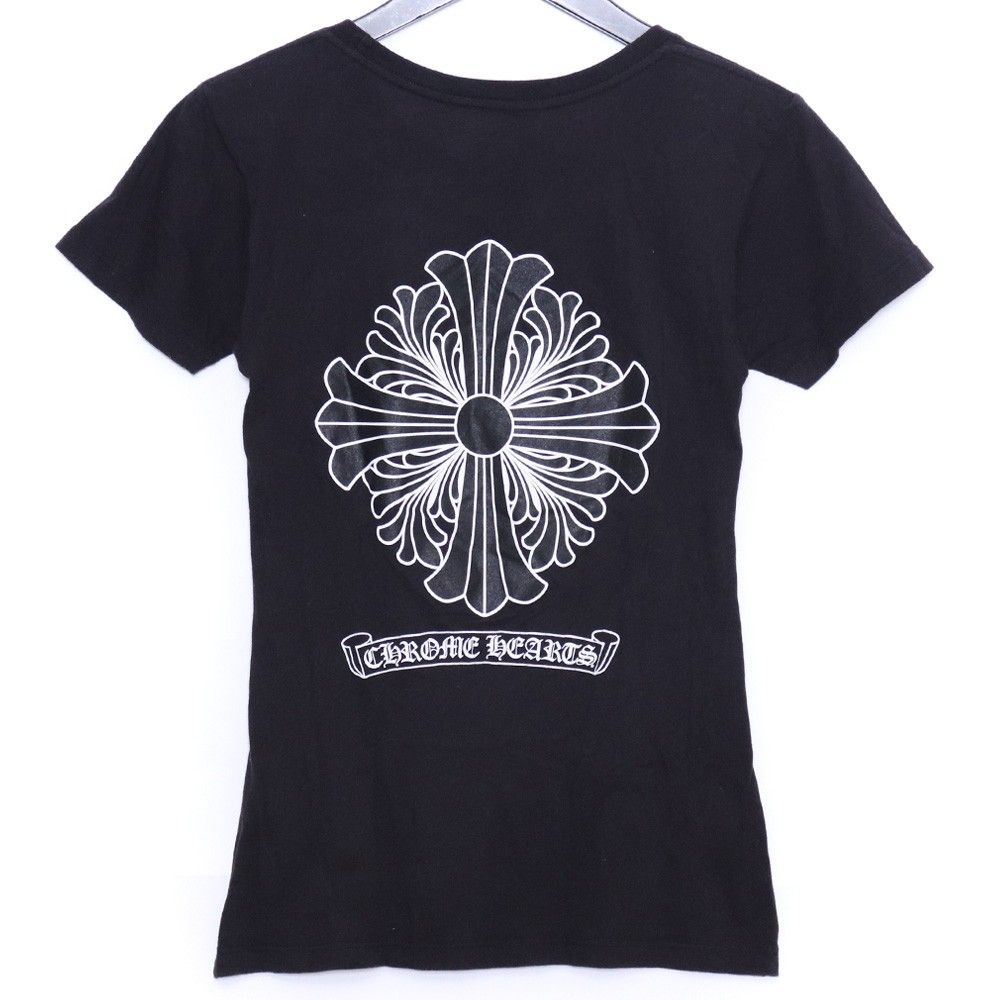 CHROME HEARTS レディース CHプラス スクロールロゴプリント Tシャツ Sサイズ ブラック