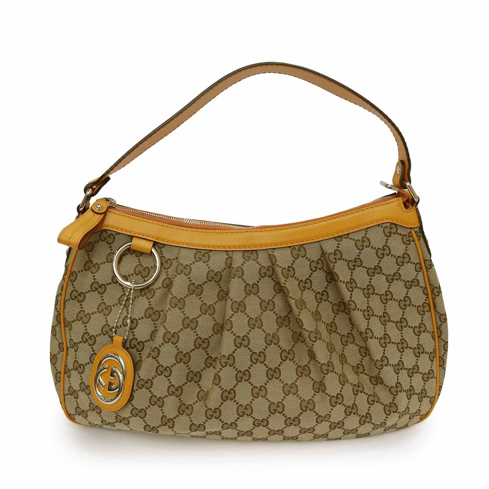 良品 GUCCI グッチ バッグ GG ロゴ 232955 スーキー Y2K グッチ 232955 スーキー GGキャンバス カーフスキン ベージュ オレンジ