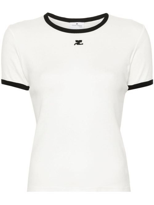 COURRÈGES ロゴコットンTシャツ 送料無料
