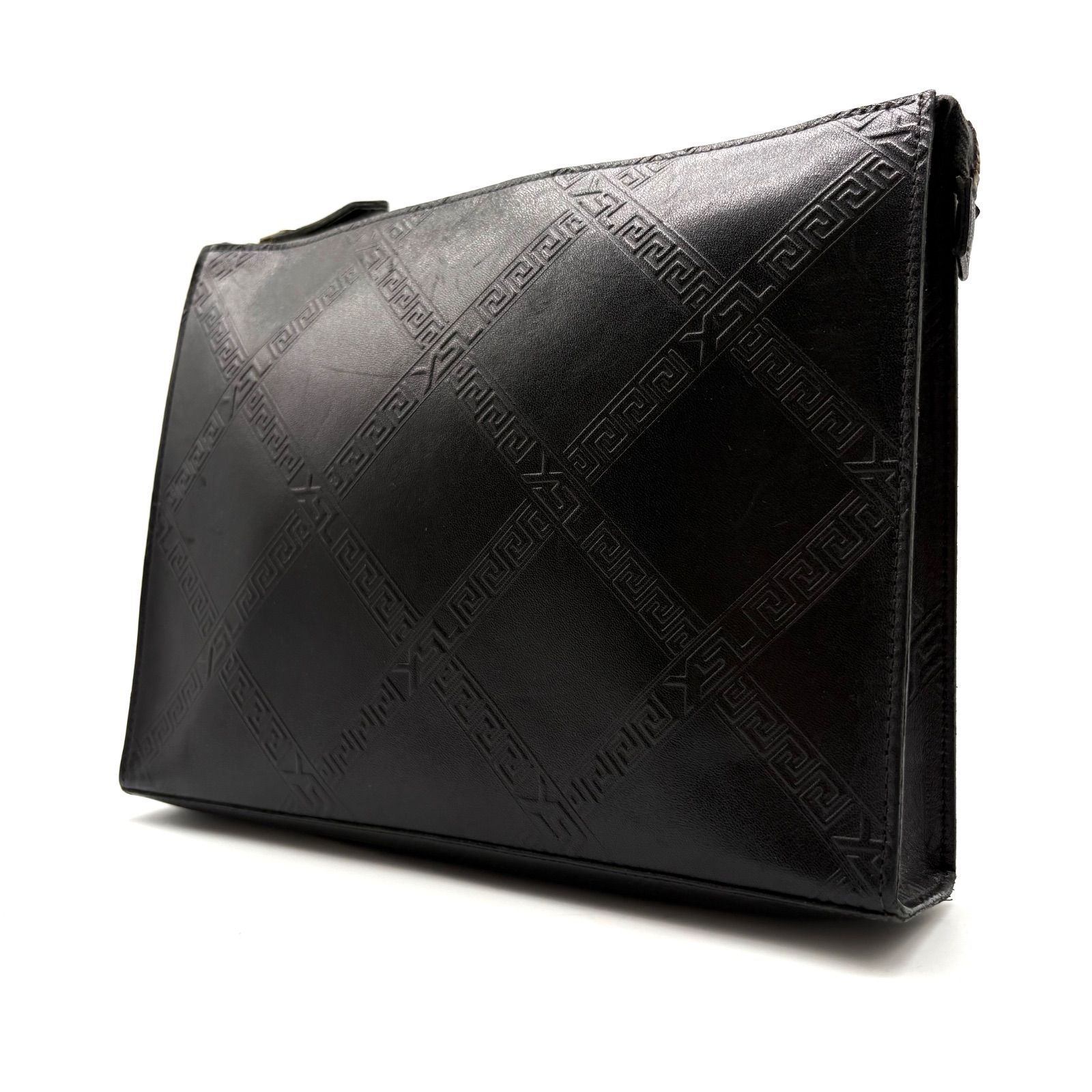 【良品✨】Yves Saint Laurent Vintage Black Leather Clutch Bag YSL ヴィンテージ イヴ・サンローラン ブラックレザー クラッチバッグ YSL