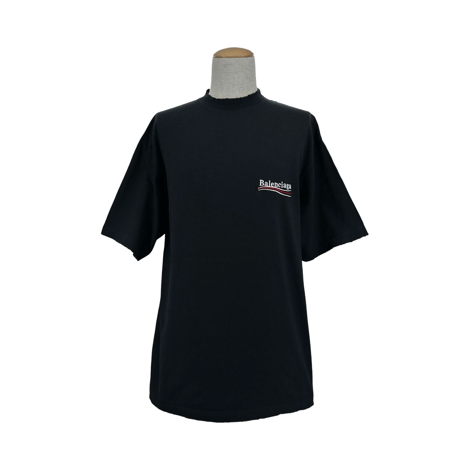 バレンシアガ BALENCIAGA キャンペーンロゴ刺繡半袖Tシャツ 641675