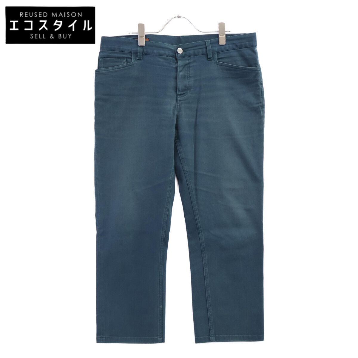 HERMES エルメス セリエ釦 グリーン デニムパンツ 44