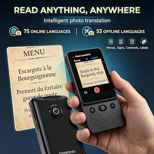 ★新品★翻訳機×ChatGPT搭載の最新AI翻訳機 WiFiなしでも使えるリアルタイム音声翻訳機【オンライン翻訳＋オフライン翻訳＋カメラ翻訳＋録音翻訳＋リアルタイム翻訳+ChatGPT】138言語対応、学習、海外旅行、ビジネス、留学準備に最適 95e72c48
