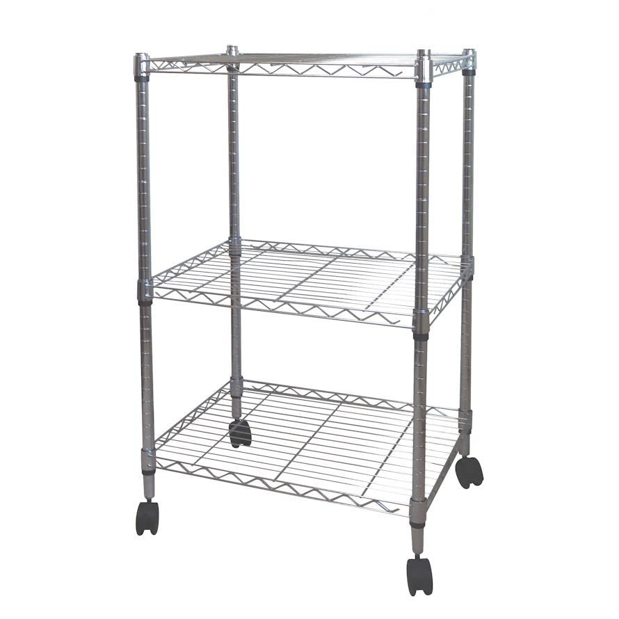 ★新品★スチールラック 3段 幅60 奥行き45 高さ90cm キャスター付き ワイヤーラック メタルシェルフ パイプの太さ25mm 85bf5a4d