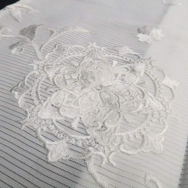 Y3858◇未着用 正絹 刺繡 仕付け糸付 トールサイズ 付下げ 着物 訪問着 