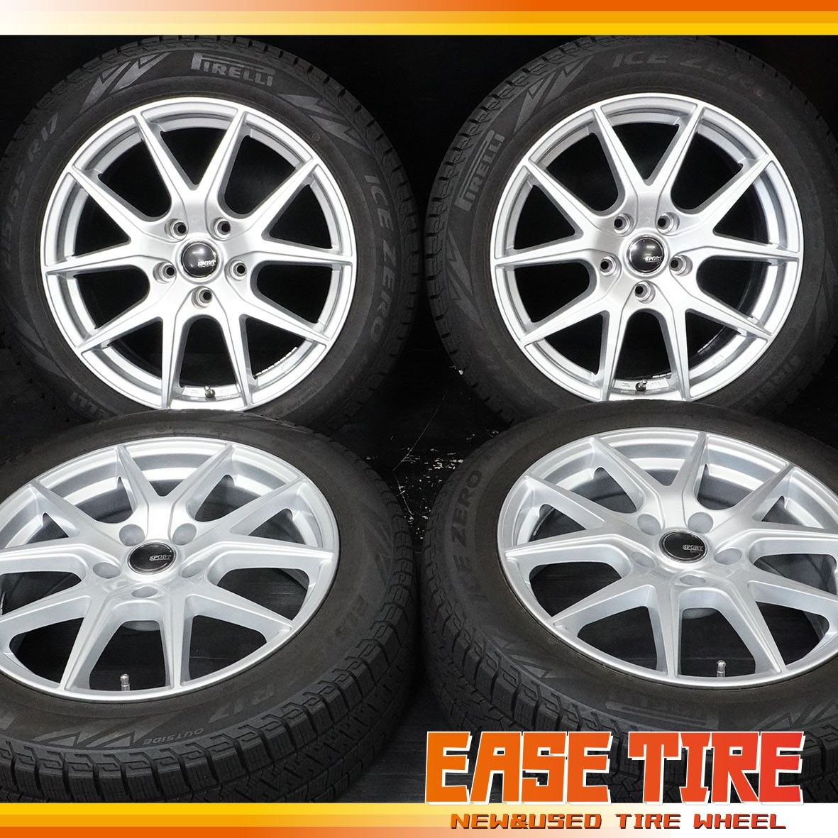 SPORT DAISY 17in 7J +38 PCD114.3 ピレリ ICE ZERO ASIMMETRICO 215/55R17 2024年製 カムリ ヤリスクロス ヴェゼル フォレスター