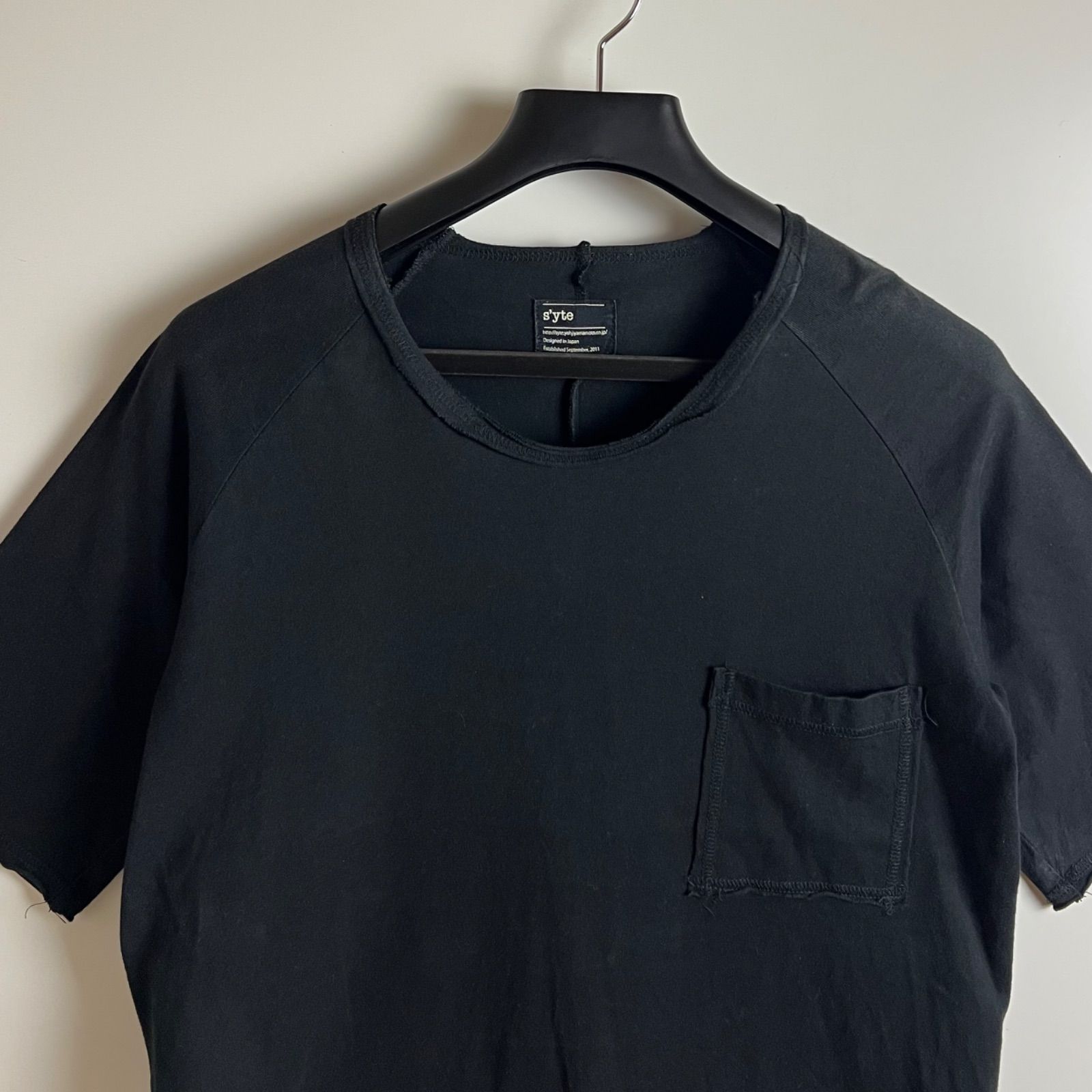 Yohji yamamoto ヨウジヤマモト 半袖 カットソー 希少 アーカイブ s'yte yohji yamamoto archive BLK Tee XS UO-T84-073 サイト ヨウジ