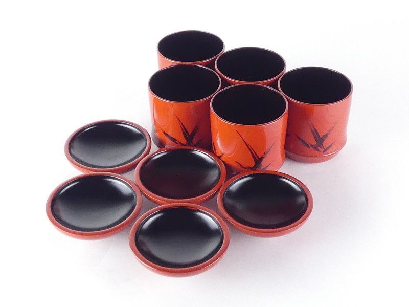 北村葵春「朱塗竹節形 小吸物椀」5客 共箱 保証品 茶道具 (B-2) - メルカリ