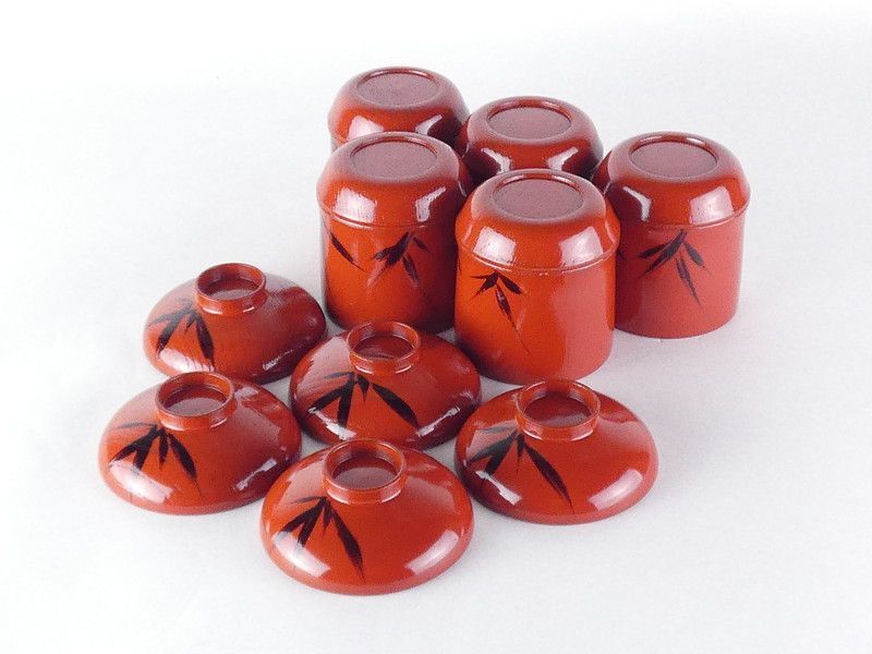北村葵春「朱塗竹節形 小吸物椀」5客 共箱 保証品 茶道具 (B-2) - メルカリ