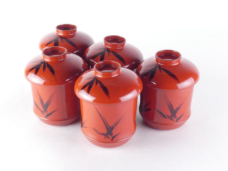 北村葵春「朱塗竹節形 小吸物椀」5客 共箱 保証品 茶道具 (B-2) - メルカリ