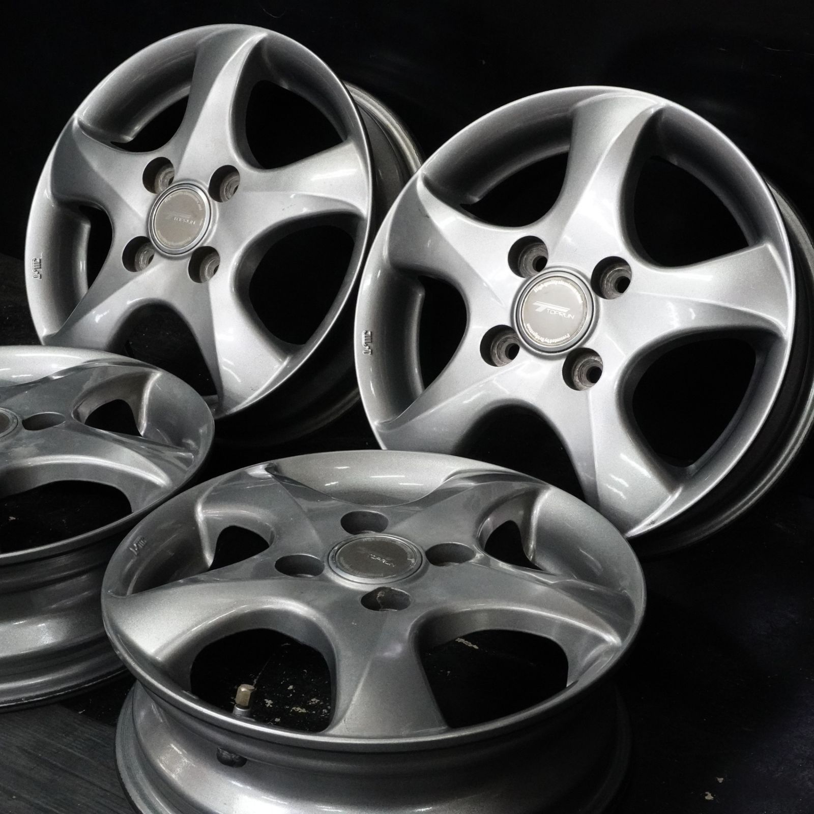 中古ホイール ブリヂストン TOPRUN 13インチ 4J +45 100 4H 4本 EK 