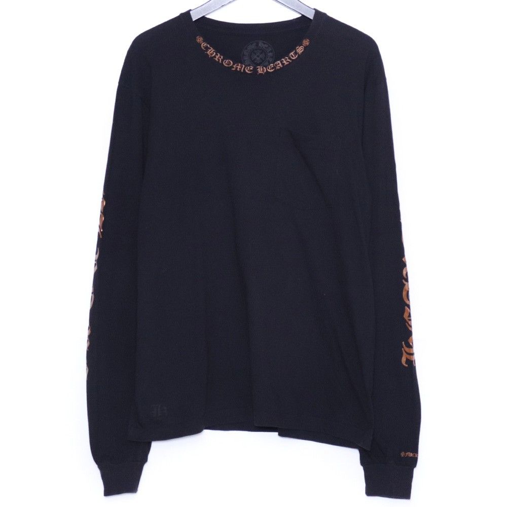 CHROME HEARTS ネックロゴ ロングスリーブTシャツ Lサイズ ブラック