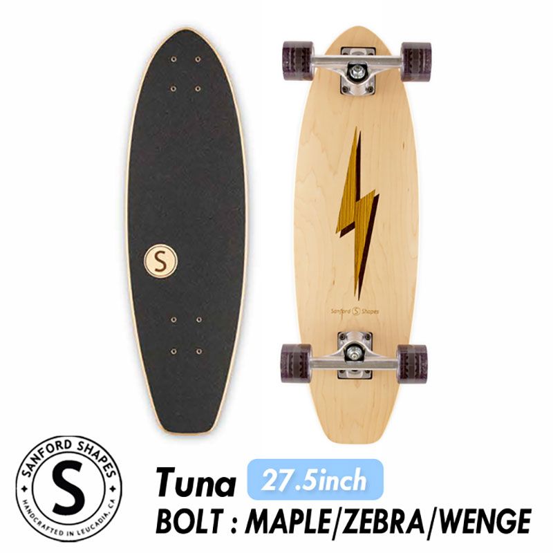 スケボー Sanford Shapes Tuna Bolt Zebra Wenge 27.5 クルーザー