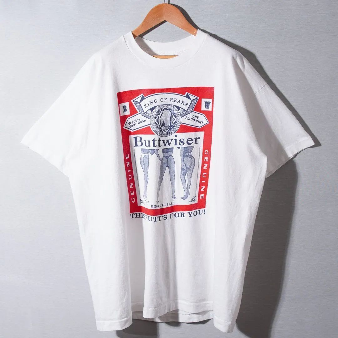 TAMU 90s USA製 Budweiser ロンT Tシャツ 美品 90s USA製 バドワイザー Budweiser Tシャツ XL ホワイト フルーツ
