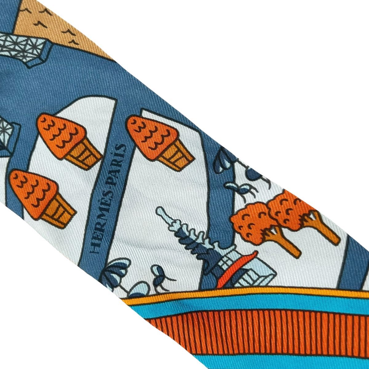 中古】 HERMES エルメス ツイリー 新・パリの恋人たち Les Nouveaux