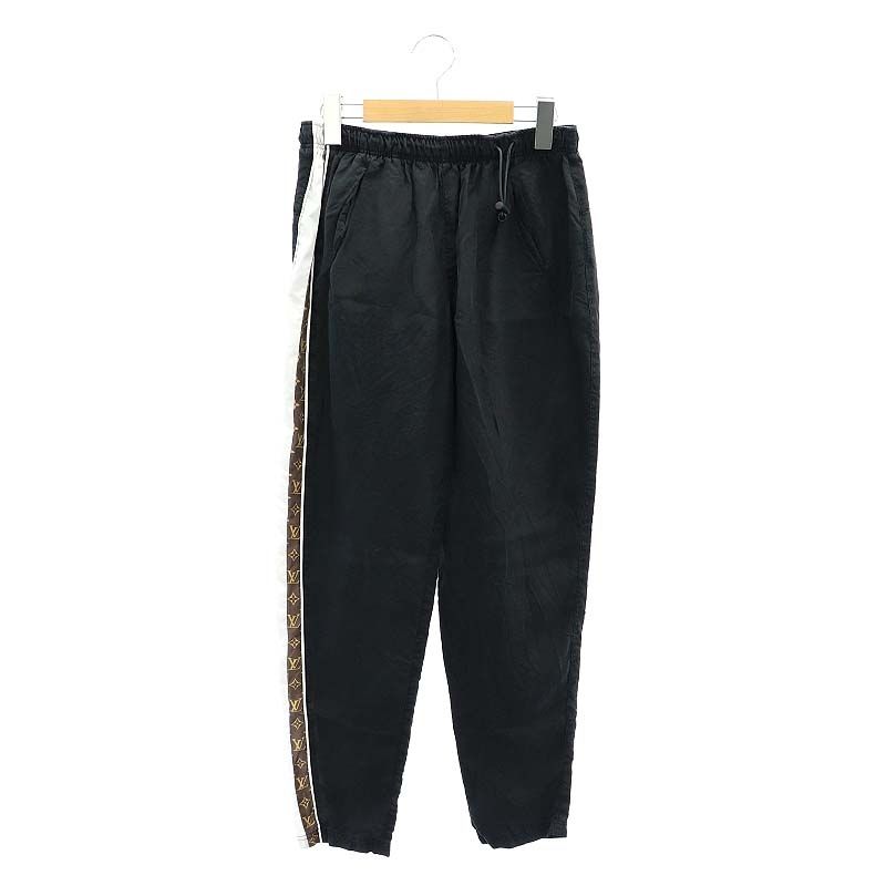 ルイヴィトン LOUIS VUITTON シルク サイドモノグラム イージーパンツ テーパード 34 黒 ブラック /DF ■OS 19,728円