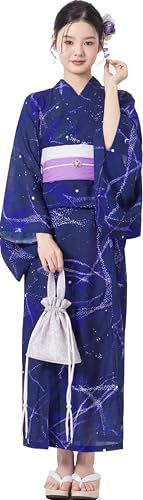 浴衣 2点セット レディース 大人 ワンピース しわ兵児帯 花火柄 金魚柄 2way 簡単着付け 存在感を放つ 古典柄 上品 やさしい雰囲気 花火大会 夏祭りmt adecd808