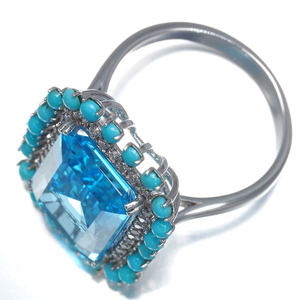 トパーズ 8.66ct ターコイズ トルコ石 0.66ct ダイヤ ダイヤモンド
