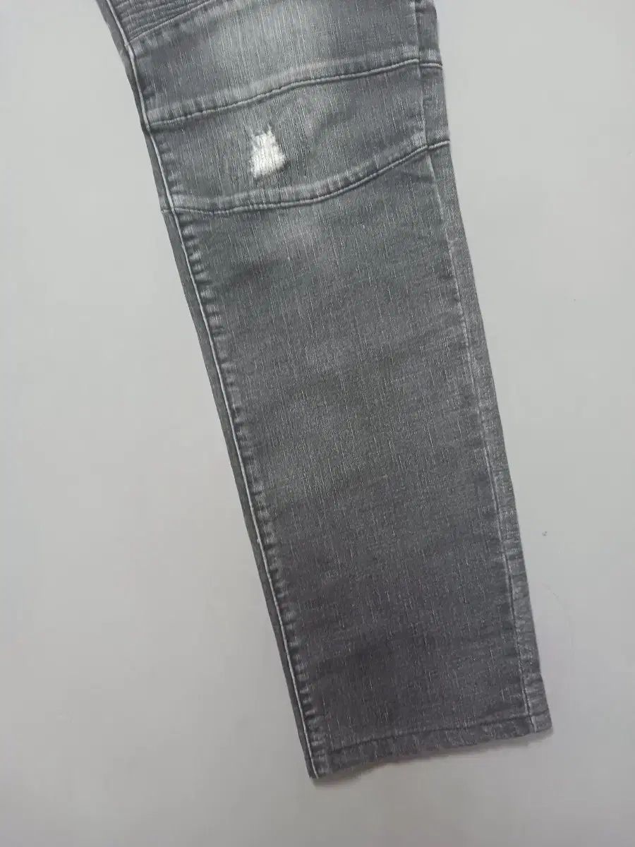 32 BALMAIN バルマン グレー スティッチ 補強 バイカー スリム ジーン