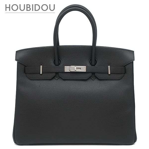 エルメス HERMES ハンドバッグ バーキン35 ヴァッシュリエジェ ブラック シルバー金具 黒 □K 【保存袋】【中古】