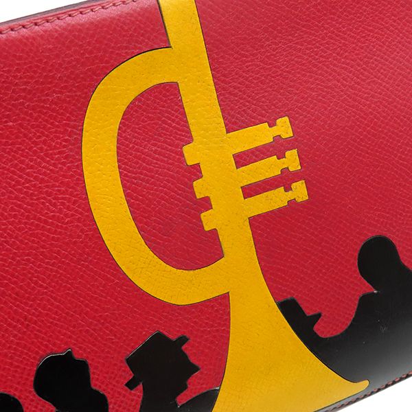 エルメス HERMES ショルダーバッグ サックアマリス クシュベル レッド×イエロー×ブラック ゴールド金具 トランペット ヴィンテージ ○S【中古】