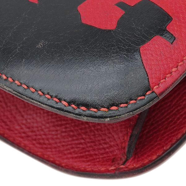 エルメス HERMES ショルダーバッグ サックアマリス クシュベル レッド×イエロー×ブラック ゴールド金具 トランペット ヴィンテージ ○S【中古】