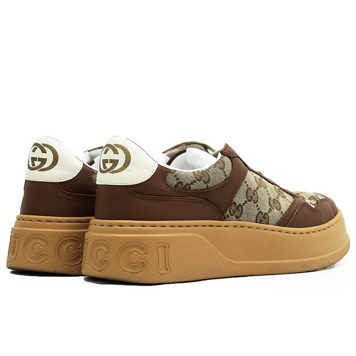 グッチ GUCCI　GGロゴ総柄　モノグラム　GGスプリームキャンバ　スニーカー 極美品】GUCCI グッチ スニーカー キャンバスxレザー サイズ 6.5