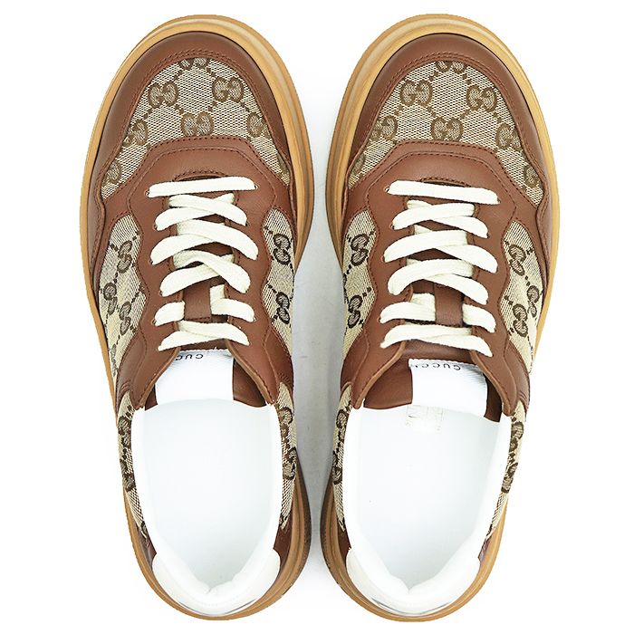 極美品】GUCCI グッチ スニーカー キャンバスxレザー サイズ 6.5