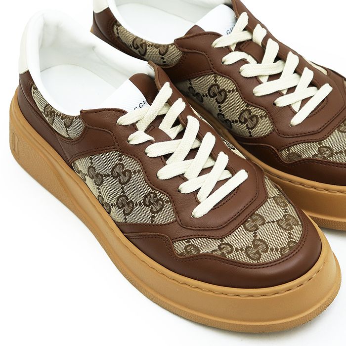 極美品】GUCCI グッチ スニーカー キャンバスxレザー サイズ 6.5