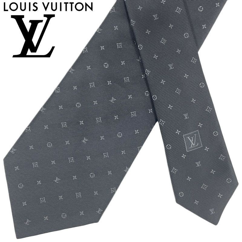 LOUIS VUITTON ネクタイ モノグラム柄 グレー 中古】LOUIS VUITTON ルイ・ヴィトン ネクタイ モノグラム柄 グレー