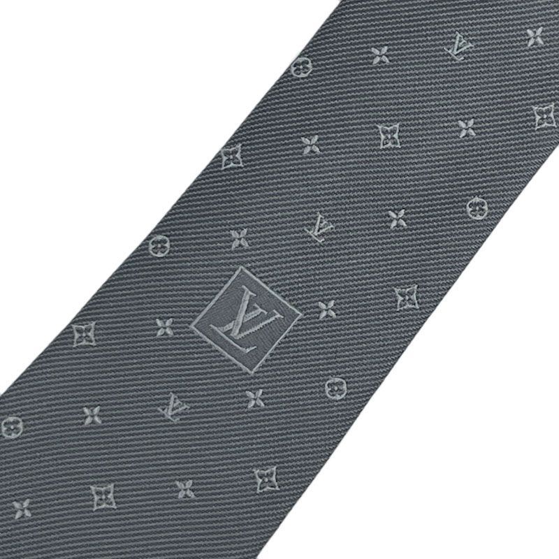 中古】LOUIS VUITTON ルイ・ヴィトン ネクタイ モノグラム柄 グレー