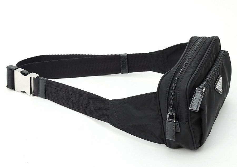 プラダ / PRADA　Re-Nylon × サフィアーノレザー ベルトバッグ　2VL977　ナイロン　ネロ(ブラック) 【中古】 プラダ / PRADA Re-Nylon × サフィアーノレザー ベルトバッグ 2VL977