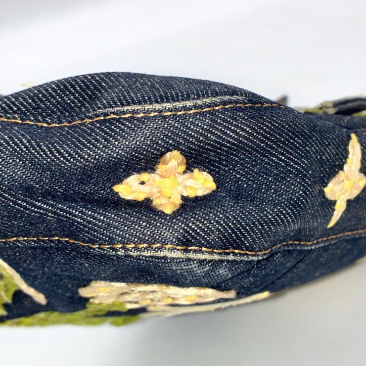 FENDI フェンディ マンマバケット デニム 花柄 フラワー 刺繍