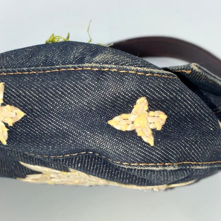 FENDI フェンディ マンマバケット デニム 花柄 フラワー 刺繍
