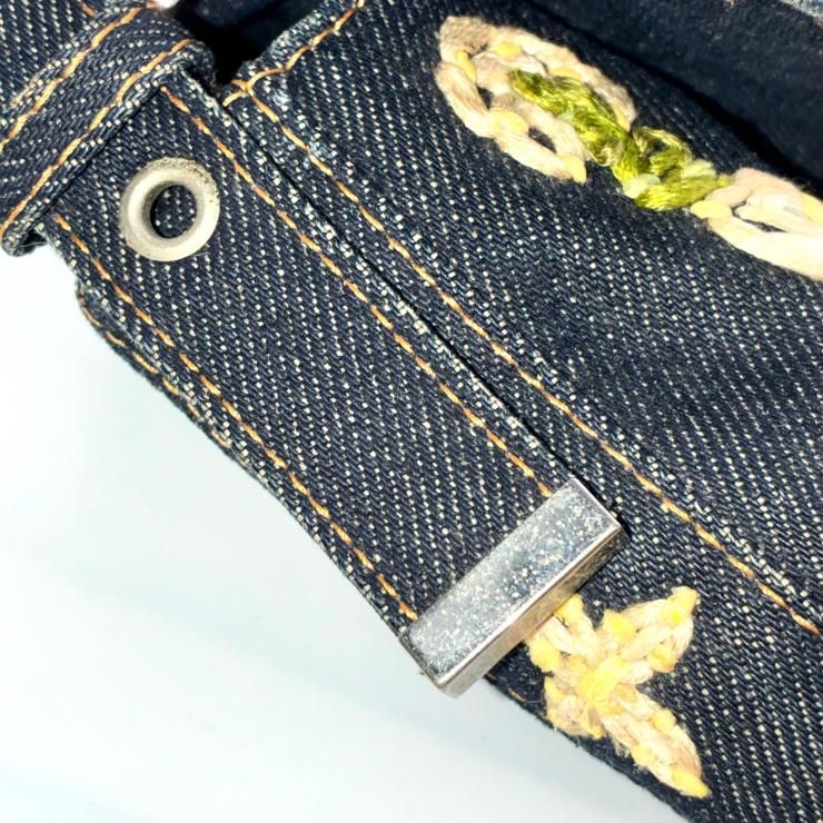 FENDI フェンディ マンマバケット デニム 花柄 フラワー 刺繍