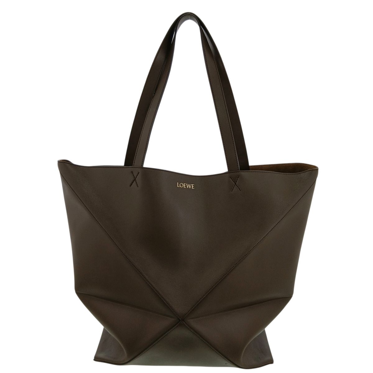LOEWE ロエベ パズルフォルド トートバッグ XL トートバッグ E933Q18X01 メンズ レザー カーキ 中古