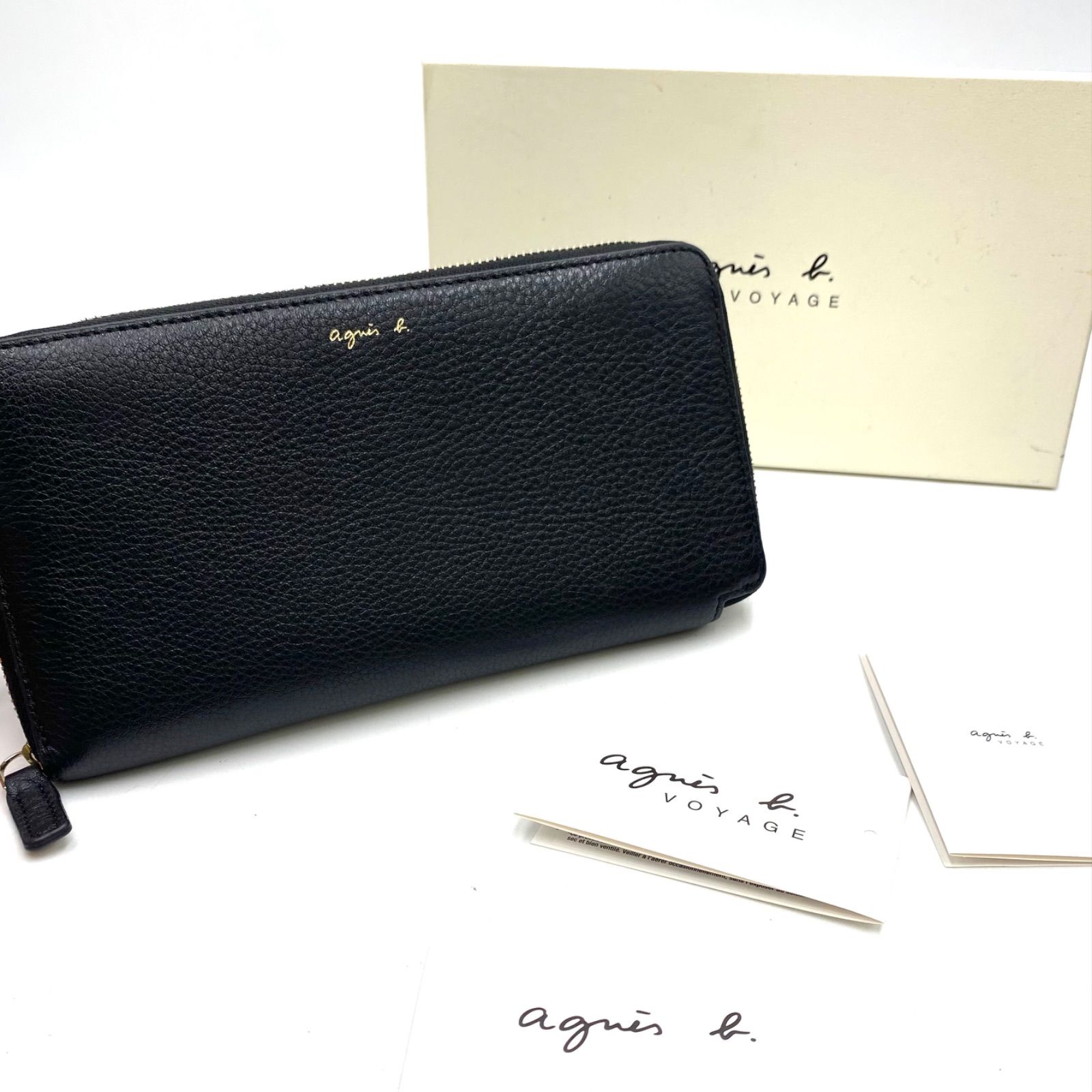 agnes b アニエスベー 長財布 ウォレット ロング ブラック ラウンド 