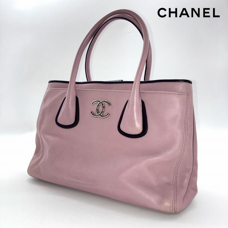 CHANEL シャネル ココマーク エグゼクティブ トートバッグ ラムスキン ピンク シルバー金具 12番台 ★インナーポーチ付★