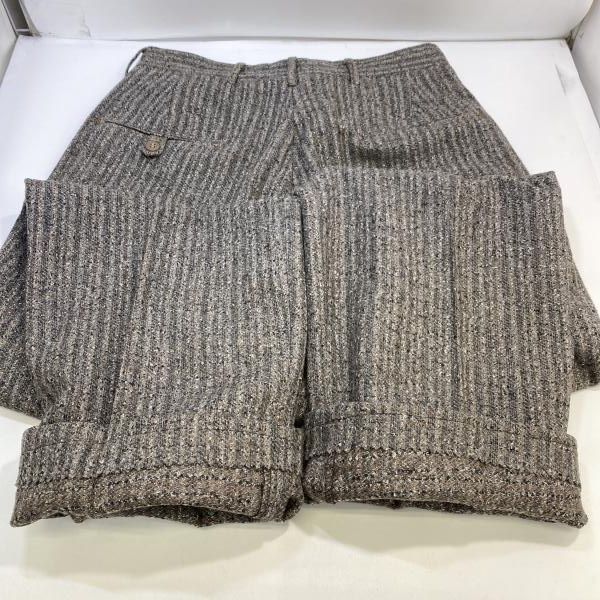 中古】50-60s ブランド不明 ウール絣柄 スラックス CONMARジップ