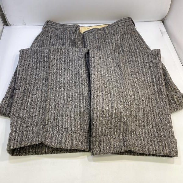 中古】50-60s ブランド不明 ウール絣柄 スラックス CONMARジップ