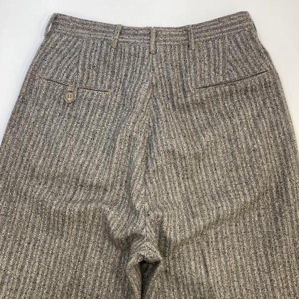 中古】50-60s ブランド不明 ウール絣柄 スラックス CONMARジップ