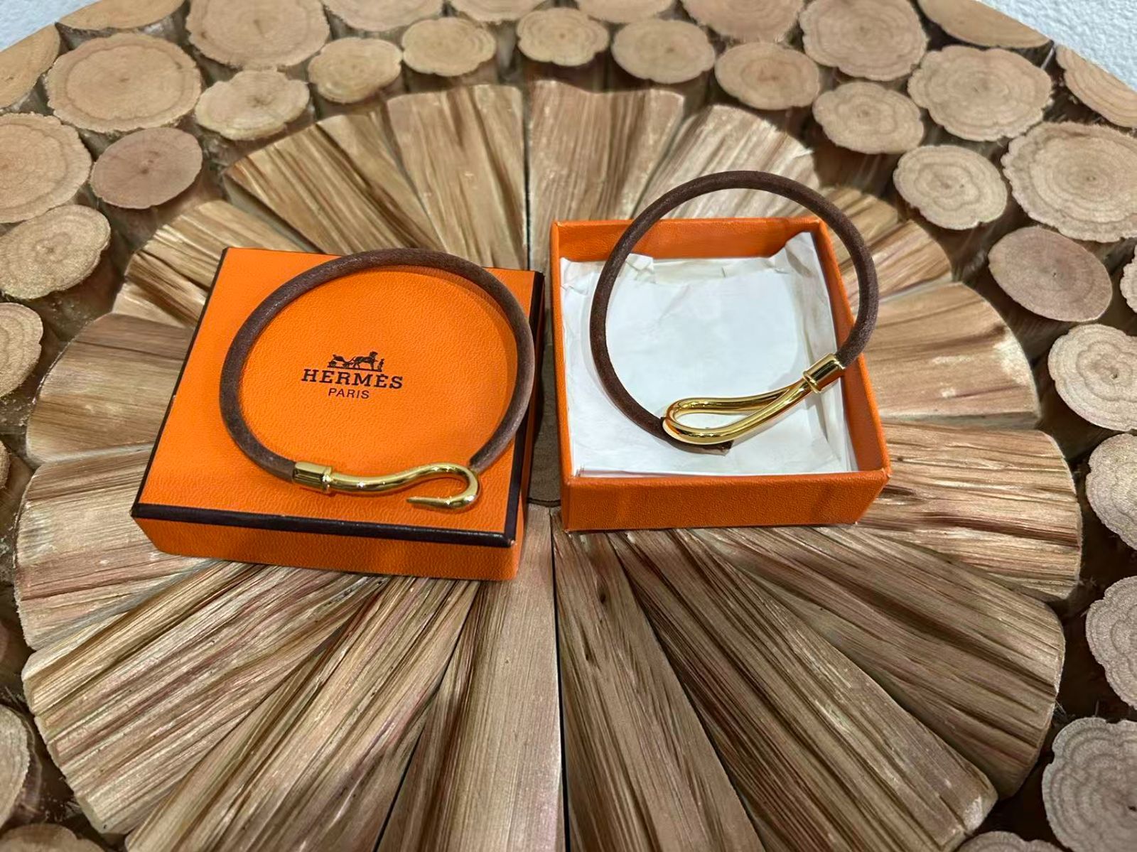 中古正規品 HERMES エルメス ジャンボブレス 金具 ゴールド レザー