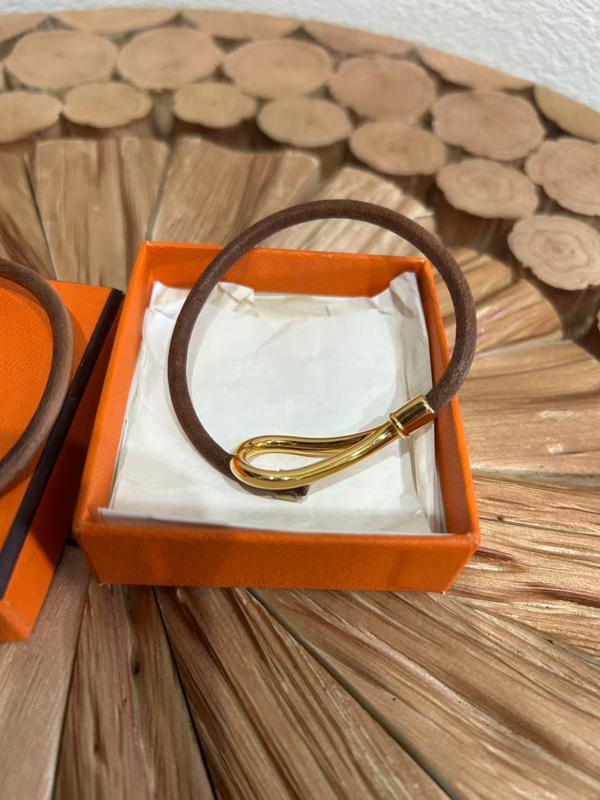 中古正規品 HERMES エルメス ジャンボブレス 金具 ゴールド レザー